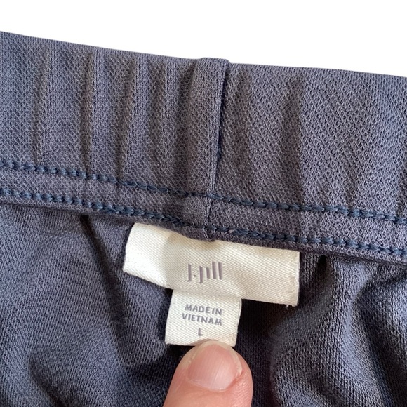 J. Jill Stretch Knit Pull On Straight Leg Pleat Pants, Slate Blue Large 236221 - Picture 3 of 12